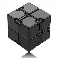 Infinity Cube Fidget Cube Toy for Adults & Kids, New Version Fidget Finger Toy Stress and Anxiety relief, Killing Time Fidget Toys Infinite Cube for Office Staff (Black)